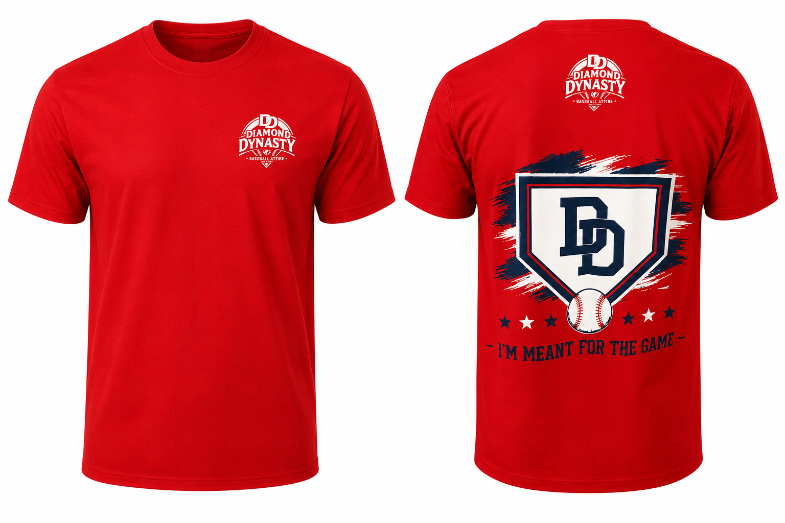 Red DD T-Shirt with I'm Meant For The Game