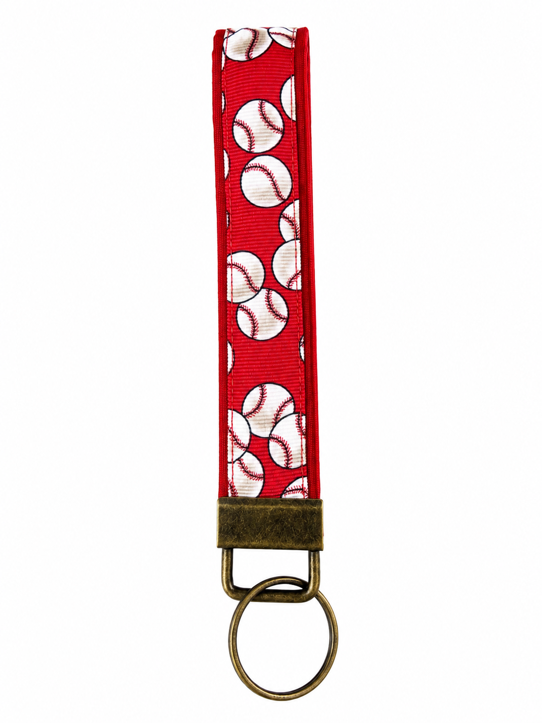 Red Baseball Wristlet Keychain