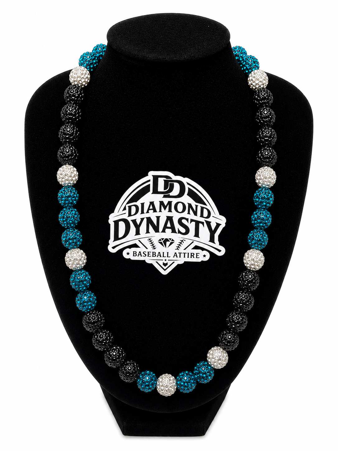 Midnight Diamond Baseball Necklace
