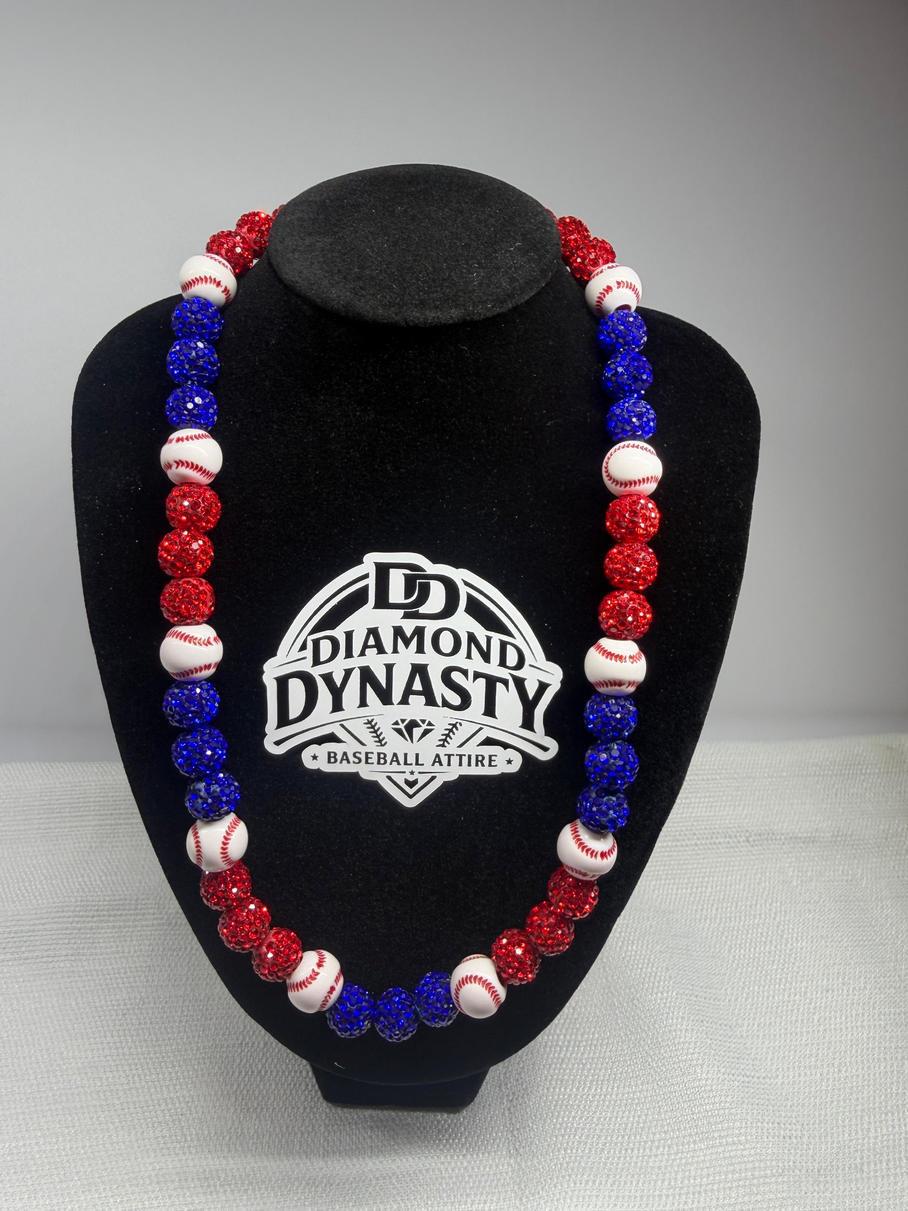 Patriot Ice Baseball Necklace